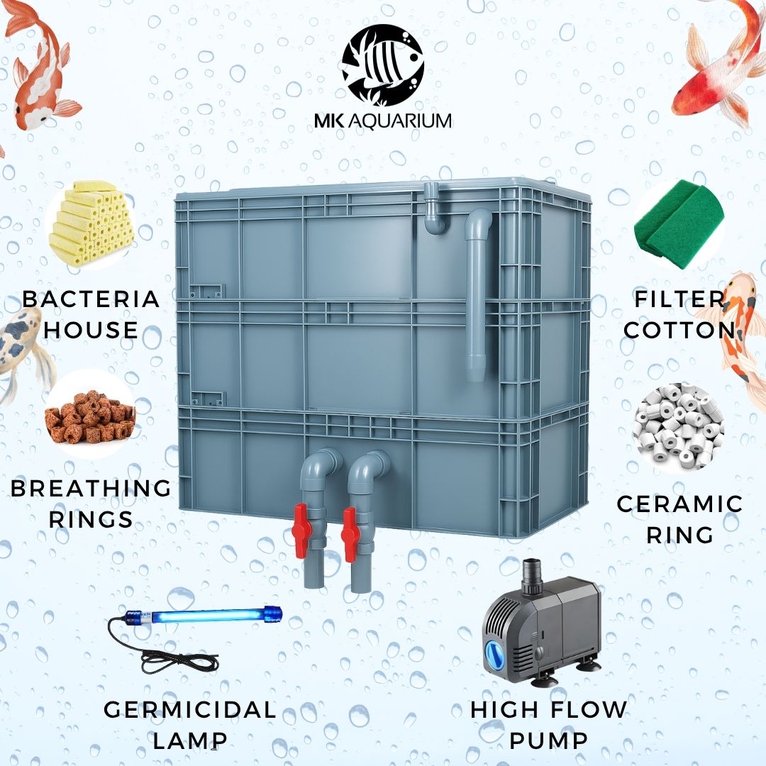 Extra Large Advanced Canister Layer Box Filter for Up To 2000 Gallons Koi Fish Ponds and Aquaculture Fish Tanks