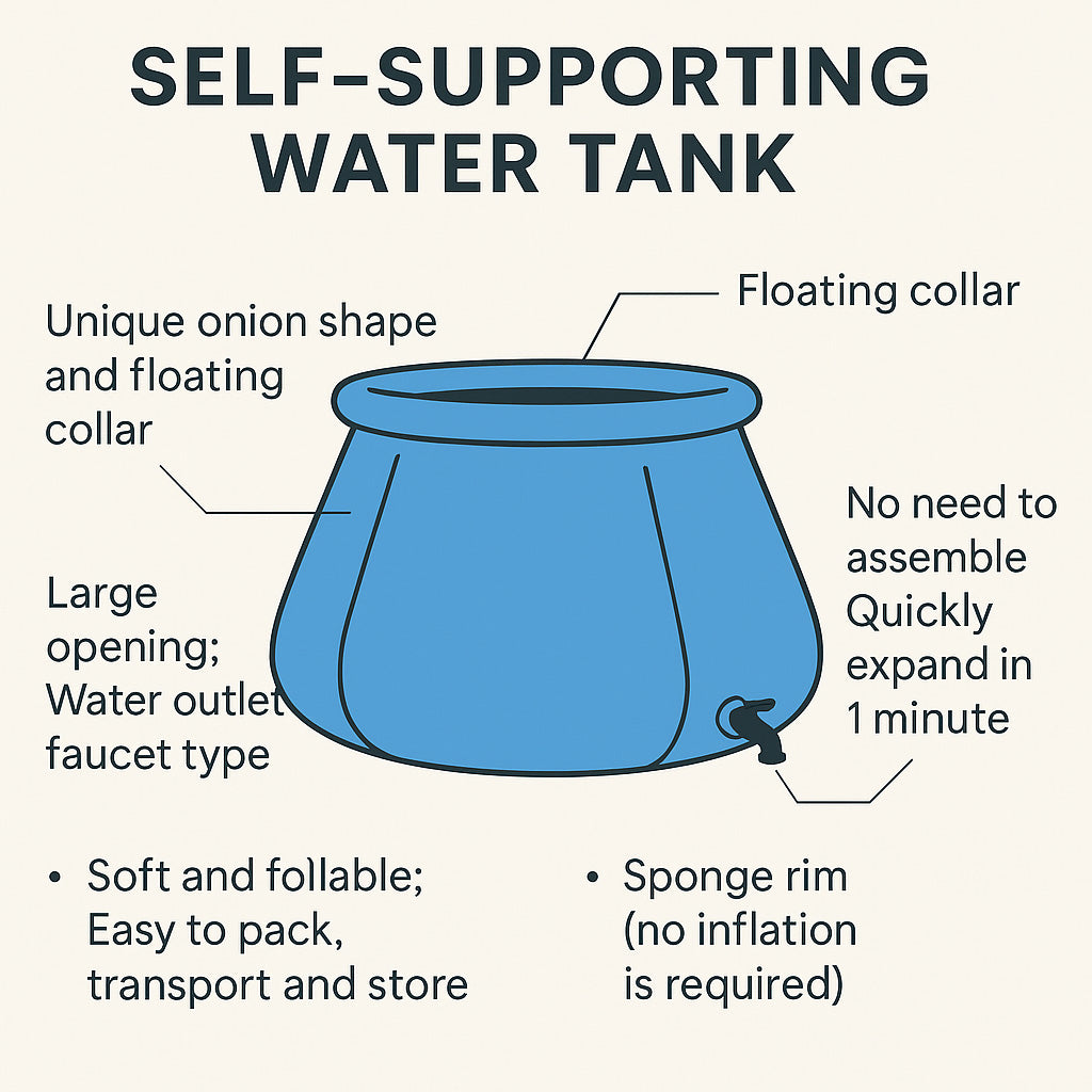 270 Gallons Portable Water Onion Tank for Aquaculture Breeding Pond Water Storage