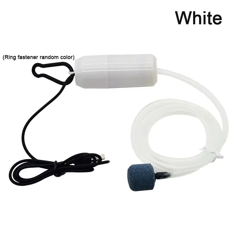 USB Mini Aquarium Air Pump – Silent Oxygenator with Air Stone, Portable 5V Oxygen Aerator for Fish Tanks & Outdoor Use