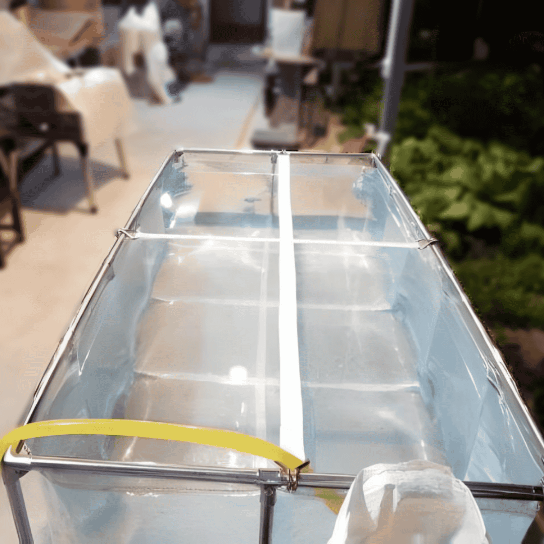 MK 75 Gallon Clear Sides Above Ground Fish Pond, Koi & Aquaculture Tank, Large Aquarium (39.4 x 31.5 x 13.8 in)