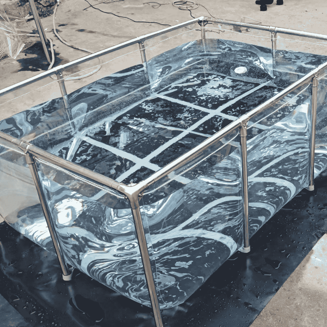 MK 320 Gallon Clear Sides Above Ground Fish Pond, Koi & Aquaculture Tank, Large Aquarium (78.7 x 39.4 x 23.6 in)
