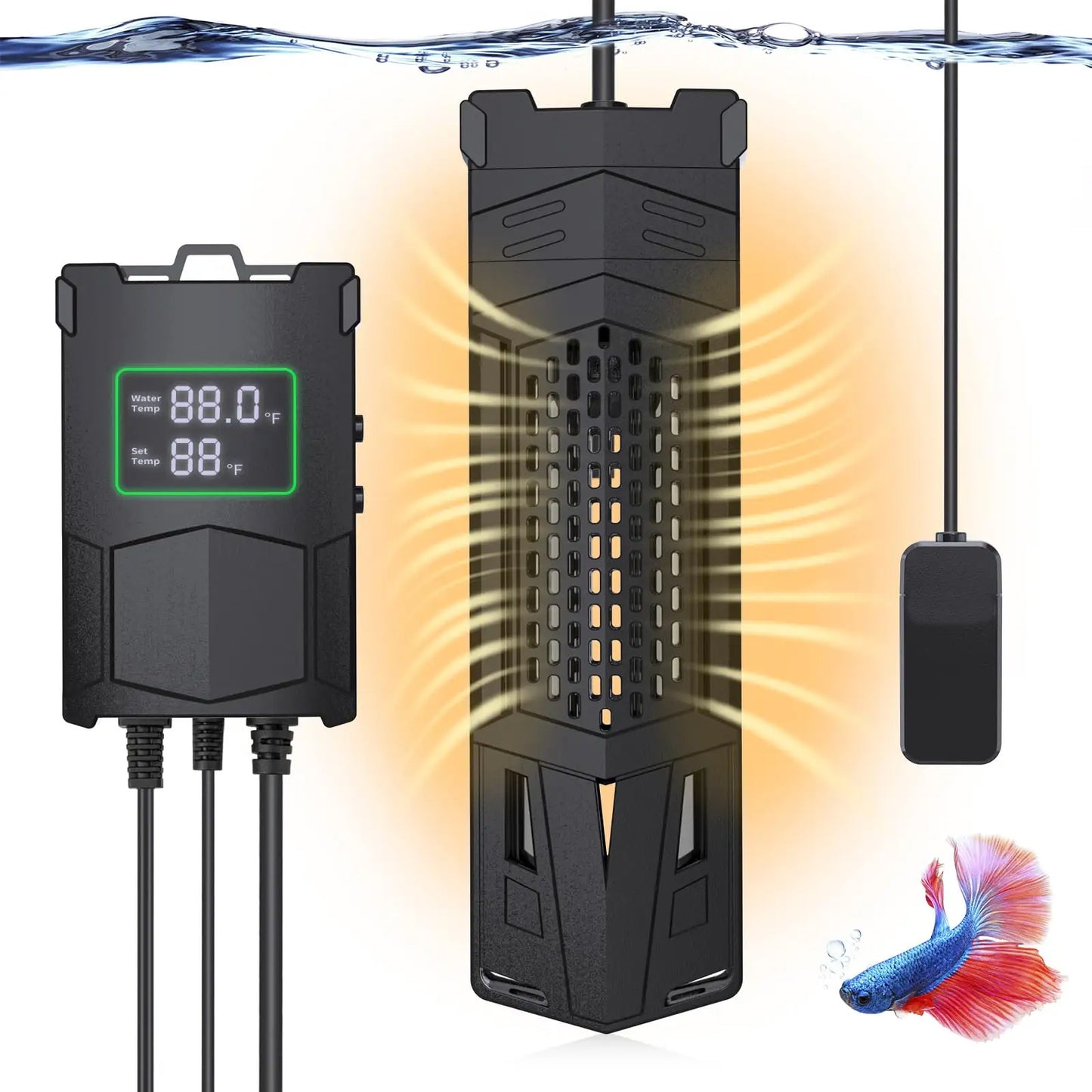 1-Pack 1000W Submersible Aquarium Heater for Above Ground Fish Pond Systems (1000W Total) – Ideal for 75–250 Gallon Systems