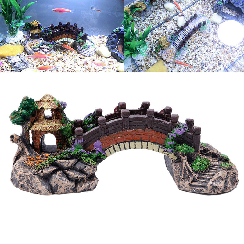 Aquarium Landscape Rockery Bridge Decoration