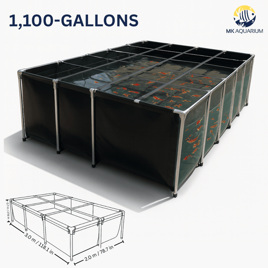 MK 1100 Gallon Heavy-Duty Above Ground Fish Pond, Aquaculture & Fish Breeding Tank, Large Aquarium (118.1 x 78.7 x 27.6 in)