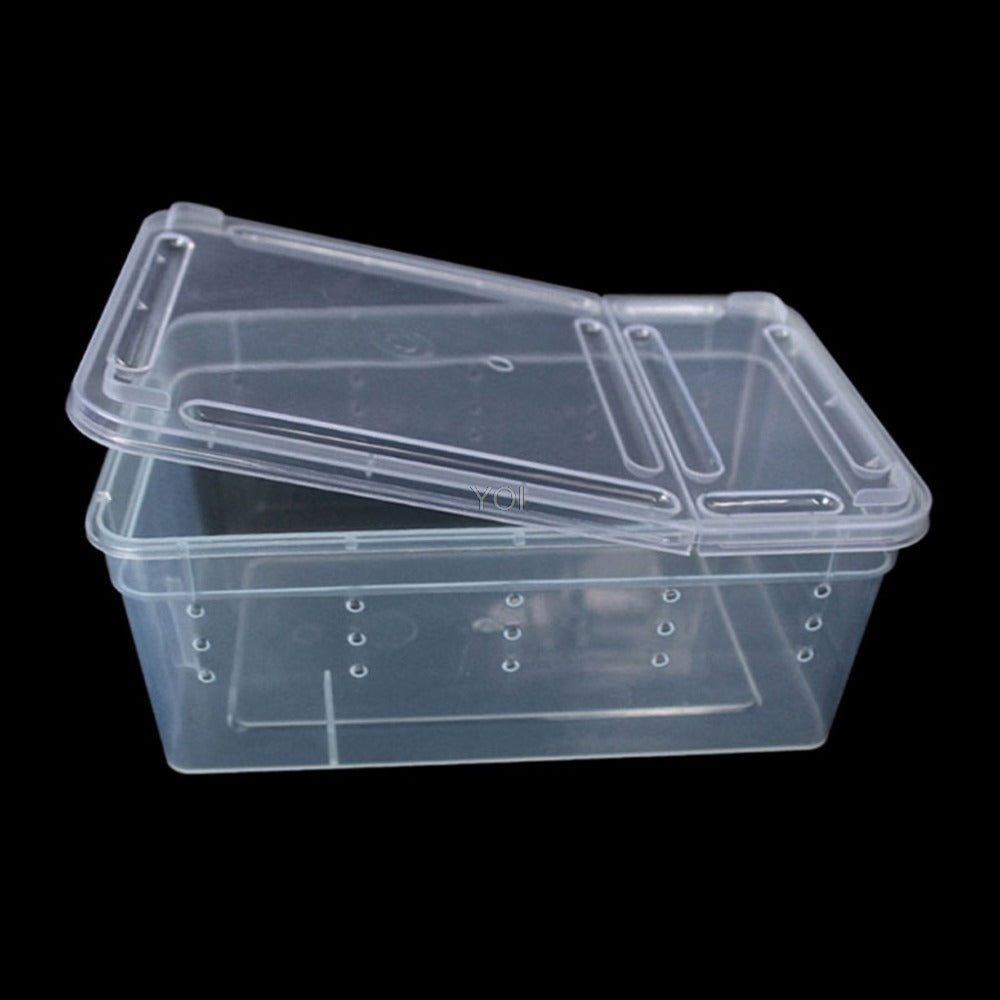 Transparent Plastic Reptile Feeding Box