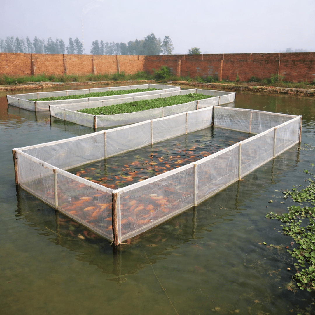 MK Aquarium Store breeding net cage installed in a tank