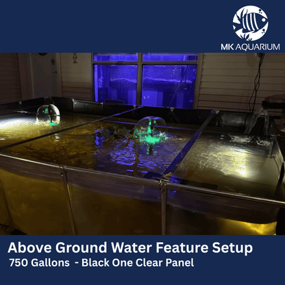 MK 1100 Gallon Clear Sides Above Ground Fish Pond, Koi & Aquaculture Tank, Large Aquarium (118.1 x 78.7 x 27.6 in)