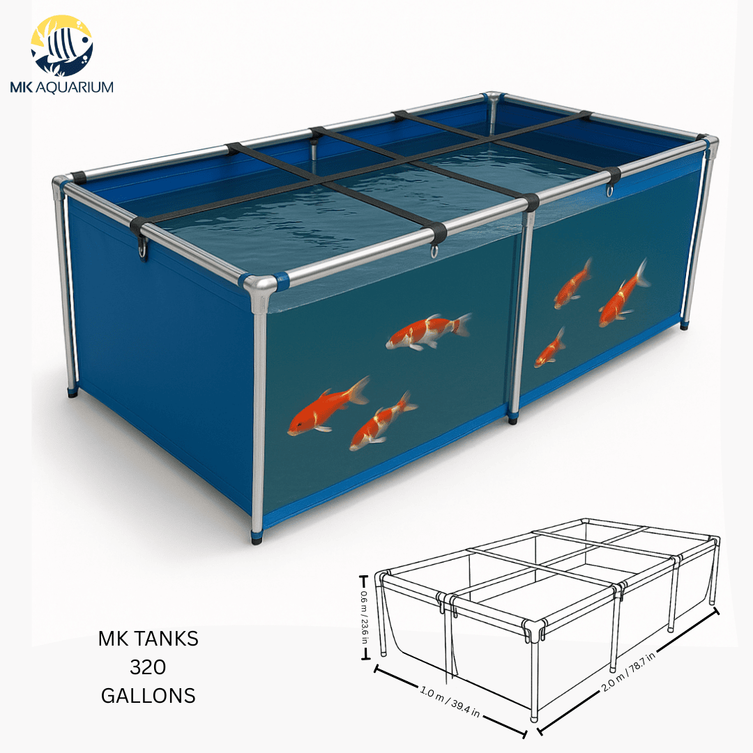 320 Gallon Heavy-Duty Fish Breeding Tank – Large Aquarium for Aquaculture (78.7in × 39.4in × 23.6in)
