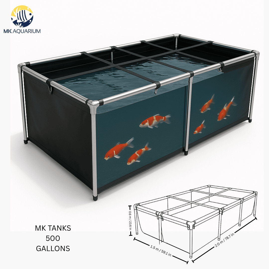 500 Gallon Heavy-Duty Fish Breeding Tank – Large Aquarium for Aquaculture (78.7in × 59.1in × 23.6in)