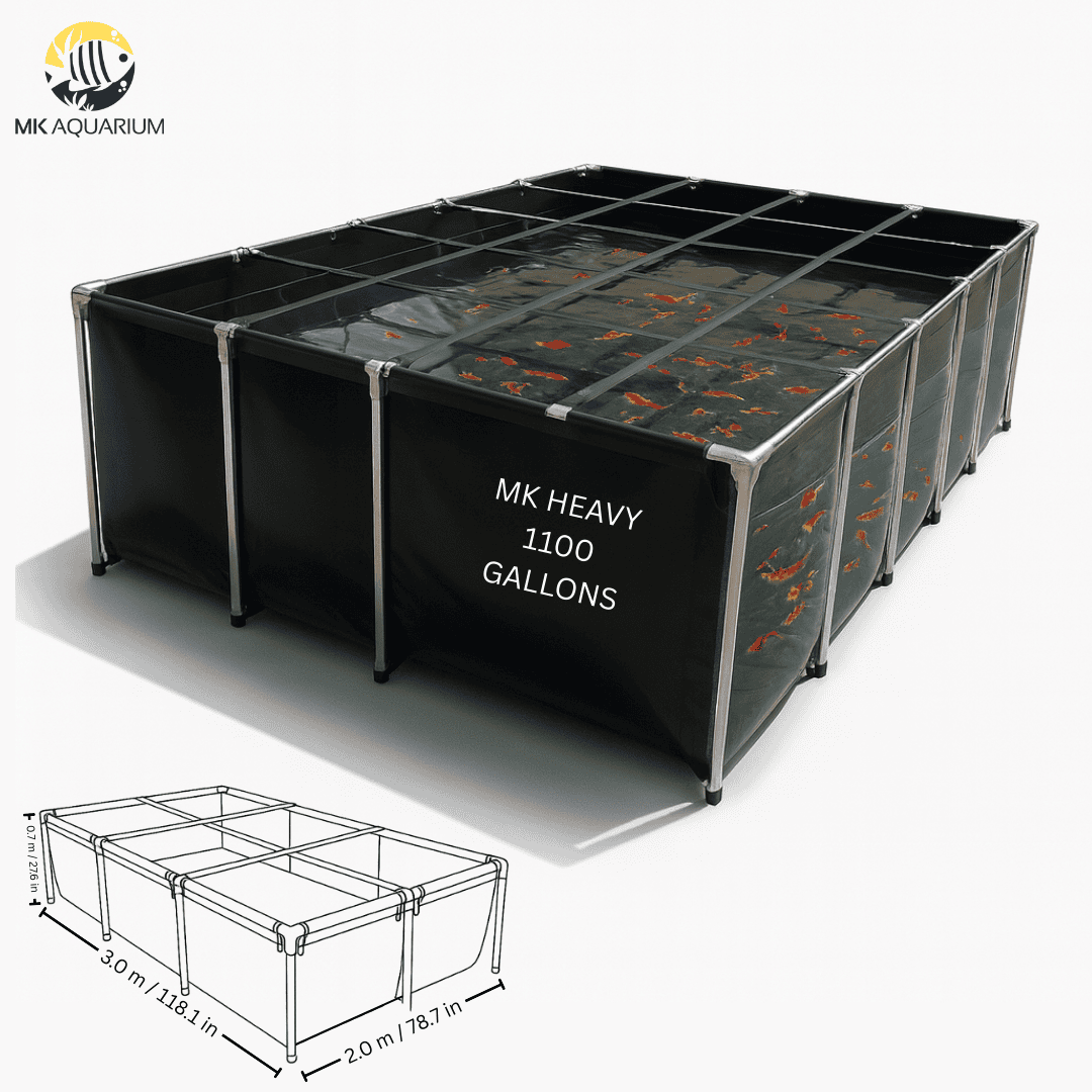 1100 Gallon Heavy-Duty Fish Breeding Tank – Large Aquarium for Aquaculture (118.1in × 78.7in × 27.6in)