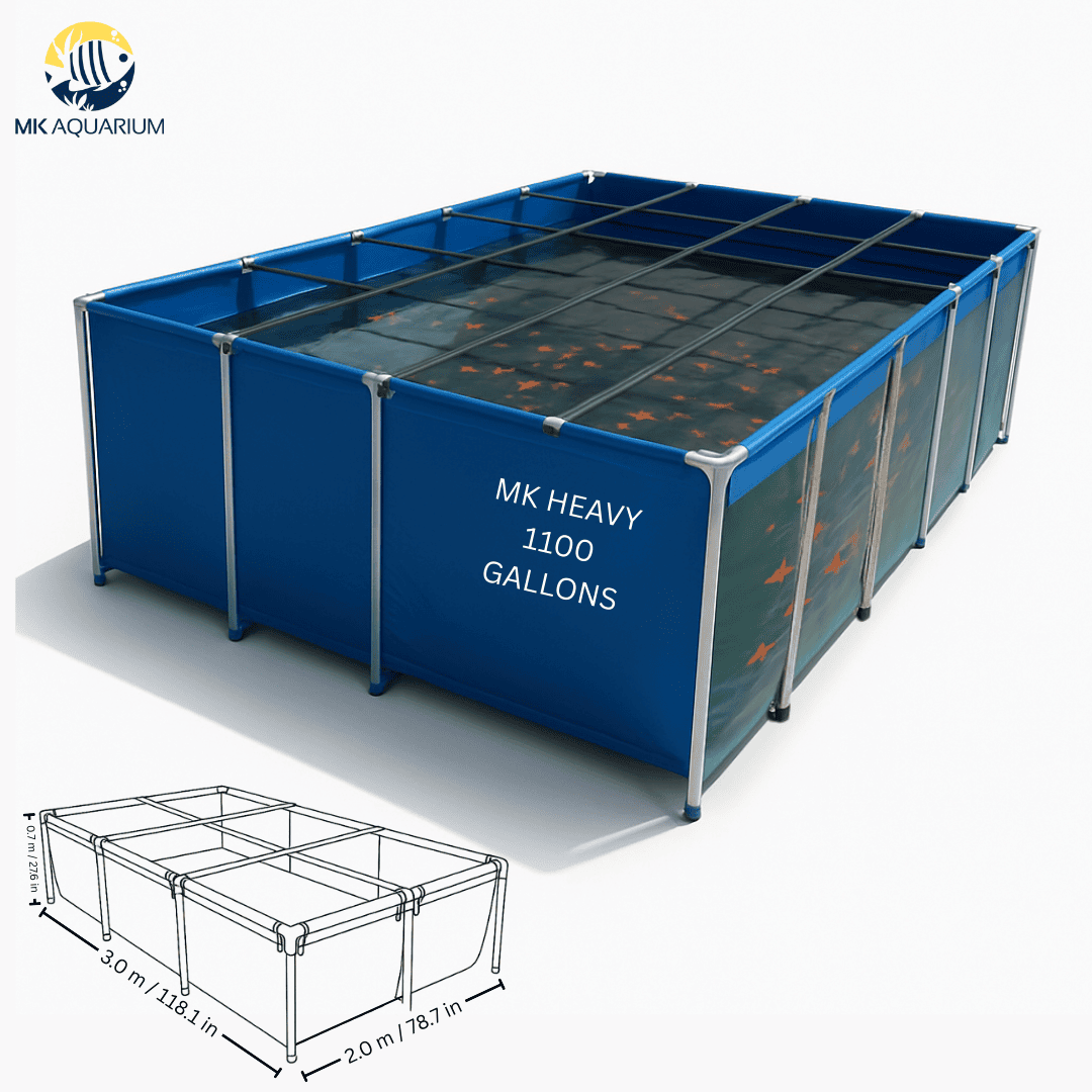 1100 Gallon Heavy-Duty Fish Breeding Tank – Large Aquarium for Aquaculture (118.1in × 78.7in × 27.6in)