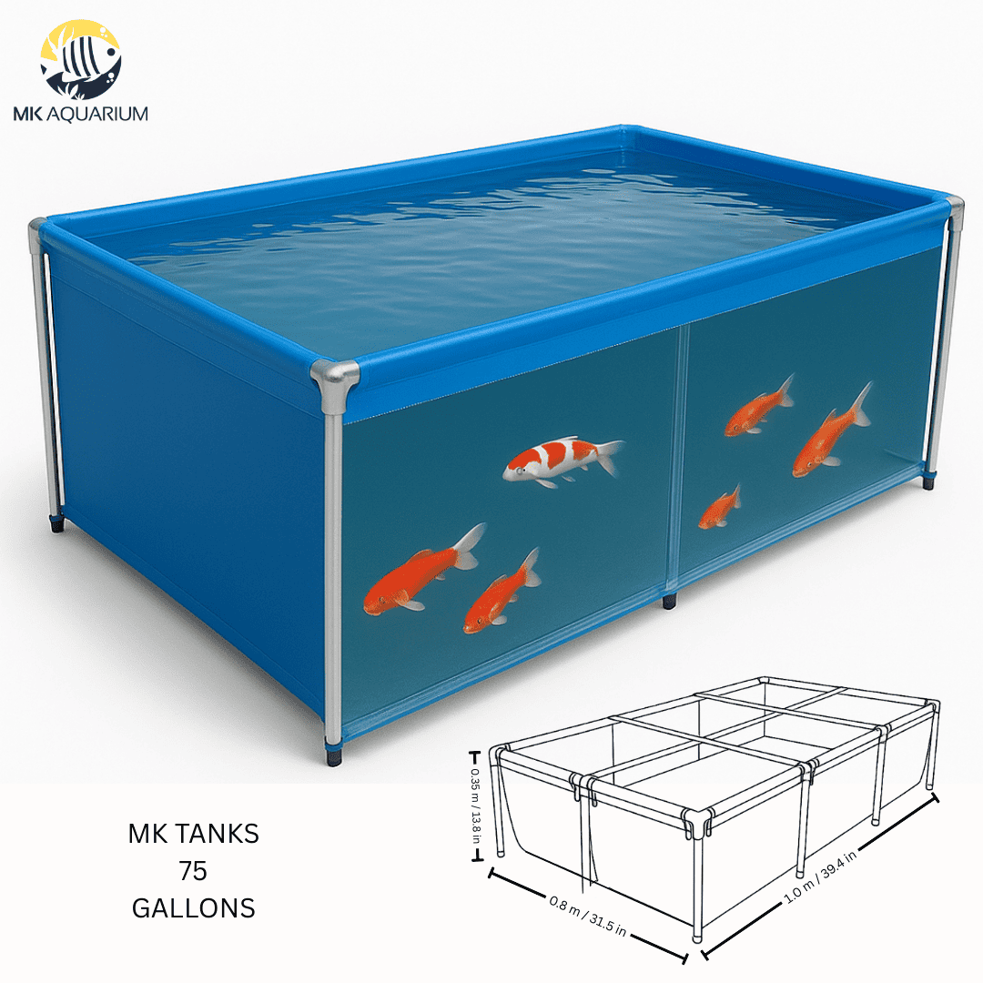 75 Gallon Heavy-Duty Fish Breeding Tank – Large Aquarium for Aquaculture (39.4in × 31.5in × 13.8in)