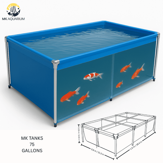 75 Gallon Heavy-Duty Fish Breeding Tank – Large Aquarium for Aquaculture (39.4in × 31.5in × 13.8in)