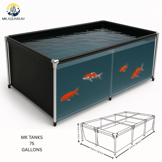 75 Gallon Heavy-Duty Fish Breeding Tank – Large Aquarium for Aquaculture (39.4in × 31.5in × 13.8in)