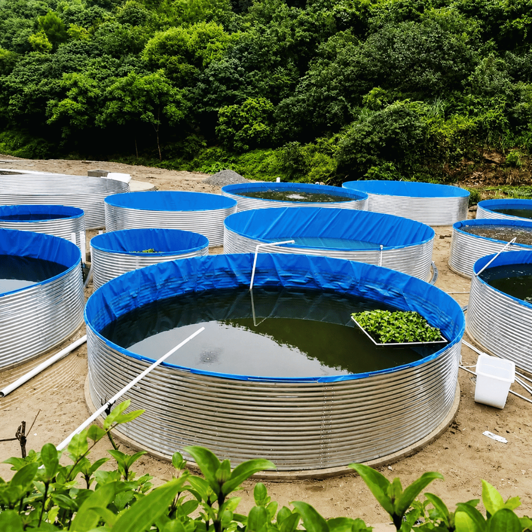 Round Canvas Fish Tank with Galvanized Iron Sheet