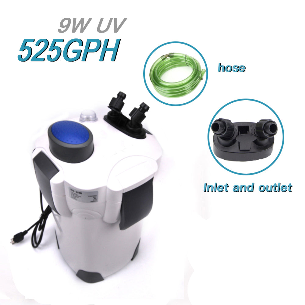 Canister Filter with UV Lamp for Aquariums