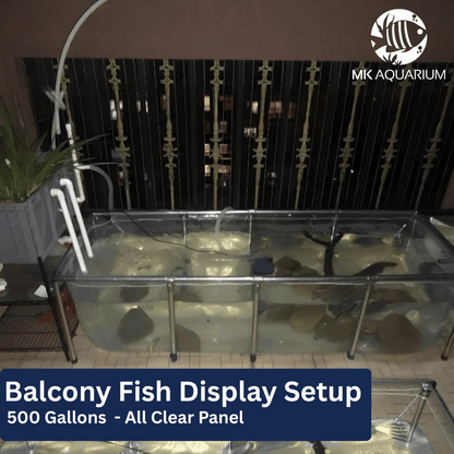 MK 1100 Gallon Clear Sides Above Ground Fish Pond, Koi & Aquaculture Tank, Large Aquarium (118.1 x 78.7 x 27.6 in)