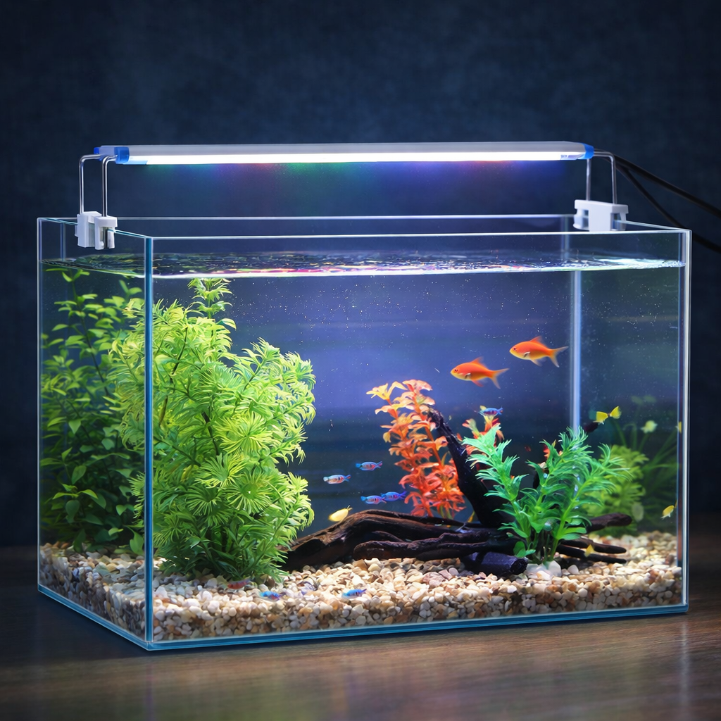 Ultra-Thin LED Aquarium Light – Expandable Clip-On Plant Light (18–75CM Models, Full Spectrum, 220-240V)