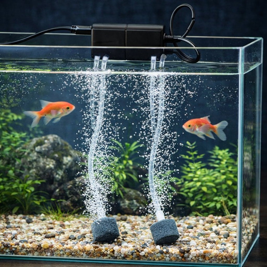USB Mini Aquarium Air Pump – Silent Oxygen Pump with Air Stone, Energy-Efficient Compact Aerator for Fish Tanks & Aquariums