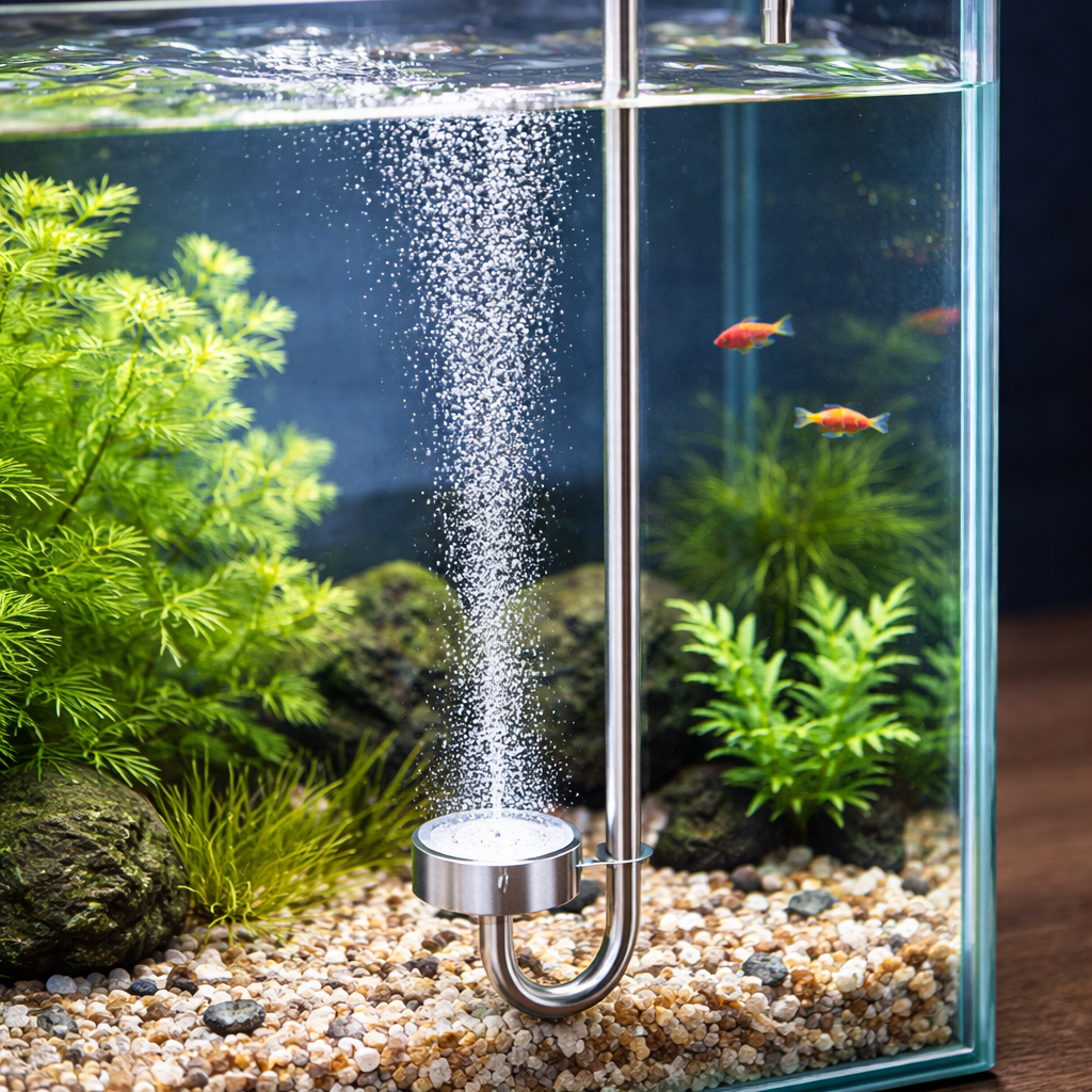 Stainless Steel CO2 Diffuser with Nano Atomizer Disc for Planted Aquariums