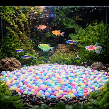1000pcs Glow-in-the-Dark Mini Pebbles (3–5mm) – Luminous Resin Stones for Garden Paths, Home Decor, Outdoor Landscaping, Aquariums & Fish Tanks