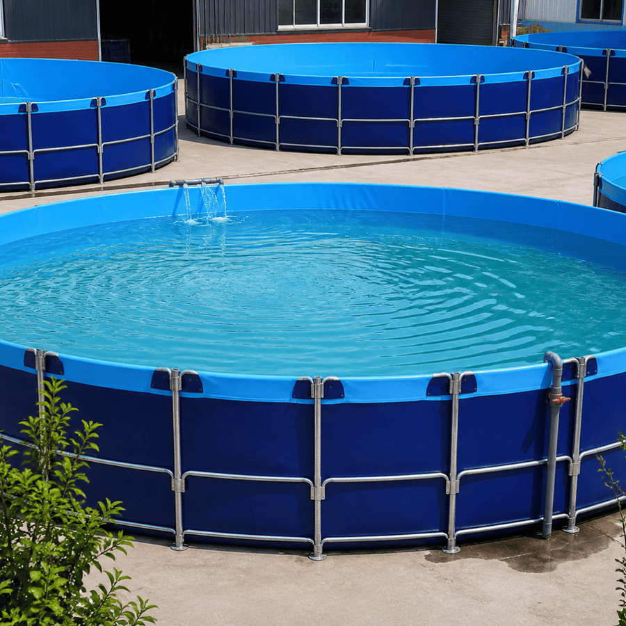 Circular PVC Canvas Tank with Galvanized Steel Bracket