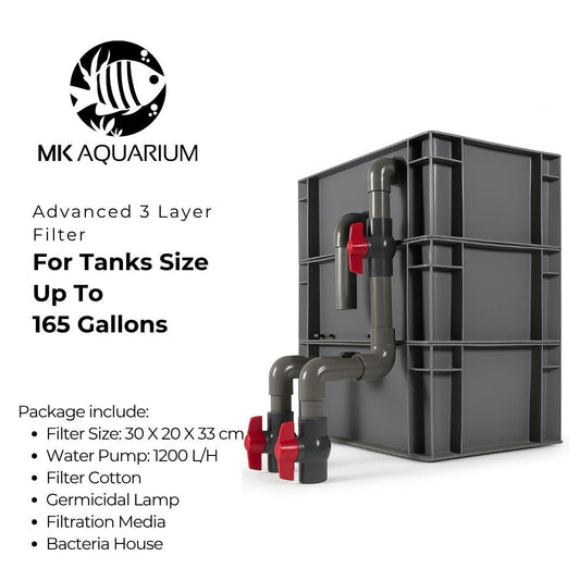 Small Advanced Canister Layer Box Filter for Up To 165 Gallons Koi Fish Ponds and Aquaculture Fish Tanks