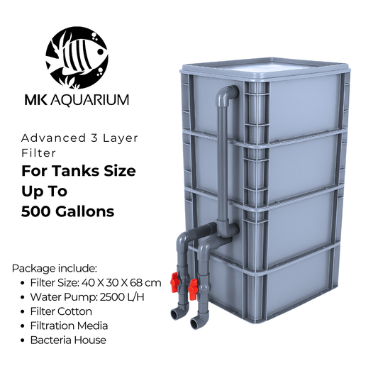 Medium Advanced Canister Layer Box Filter for Up To 500 Gallons Koi Fish Ponds and Aquaculture Fish Tanks