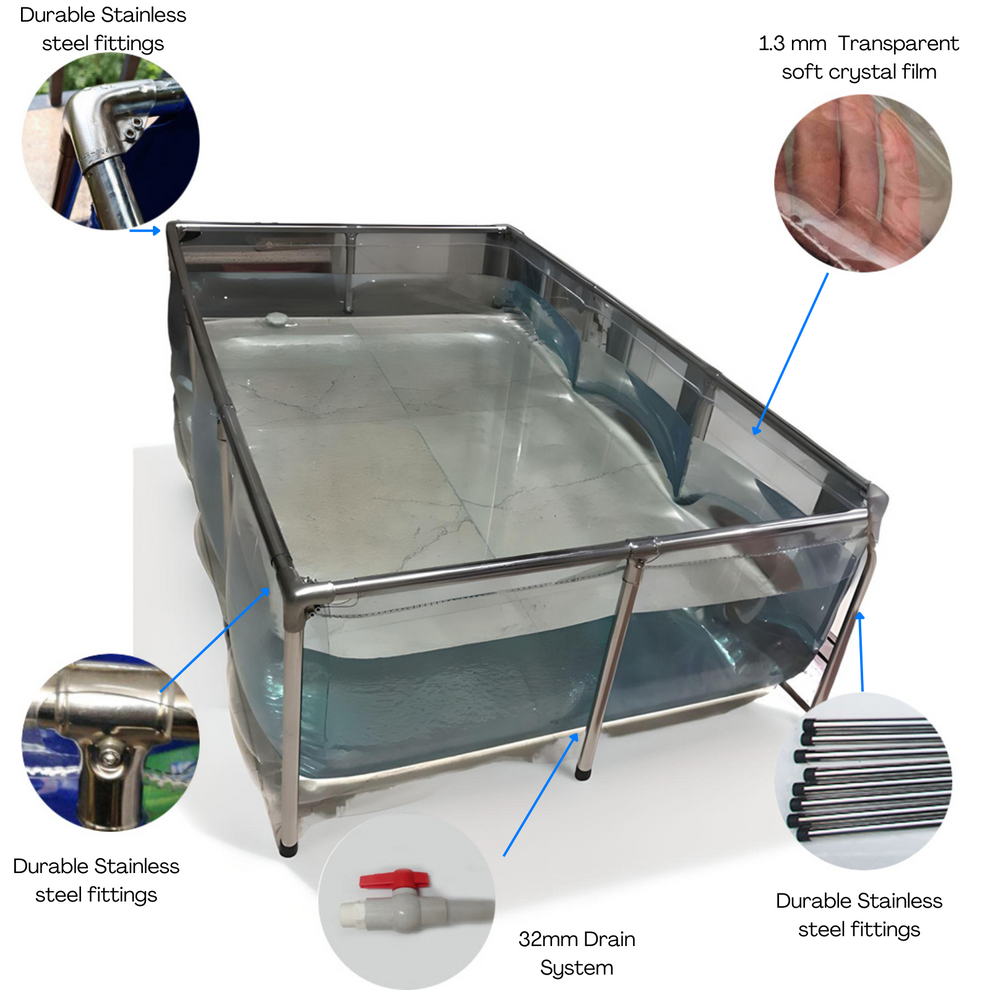 75-500 Gallons Clear Portable Koi Show Tank | Ideal for Breeding, Aqua ...