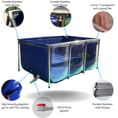 75-2000 Gallons Durable Aquaculture & Aquaponic Fish Breeding Tank | Heavy-Duty, Eco-Friendly Fish Farming Solution