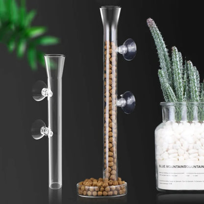 10cm–40cm Glass Shrimp Feeding Tube with Dish