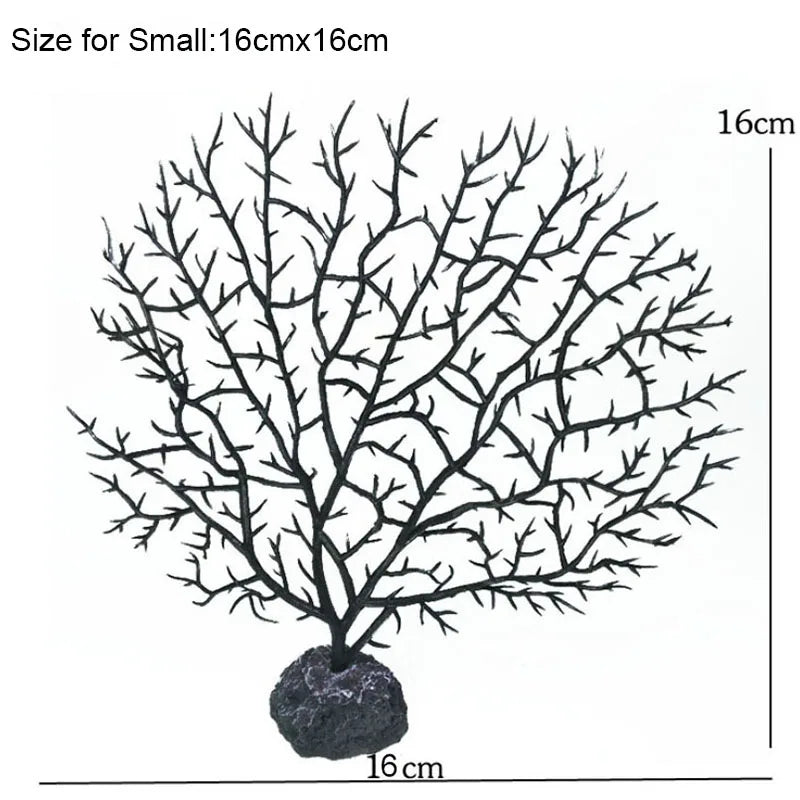 Artificial Coral Fan Aquarium Ornament – Tree-Shape Decorative Coral for Freshwater and Saltwater Tanks