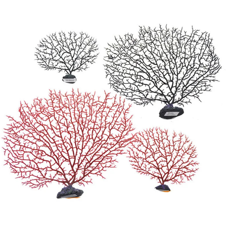 Artificial Coral Fan Aquarium Ornament – Tree-Shape Decorative Coral for Freshwater and Saltwater Tanks