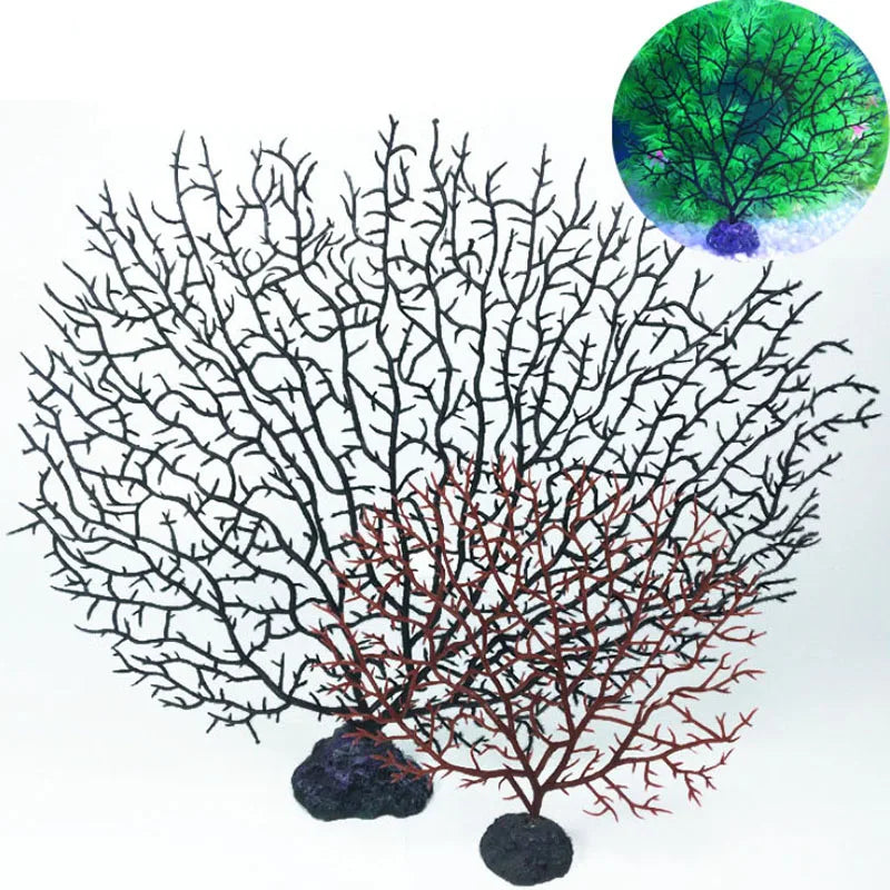 Artificial Coral Fan Aquarium Ornament – Tree-Shape Decorative Coral for Freshwater and Saltwater Tanks