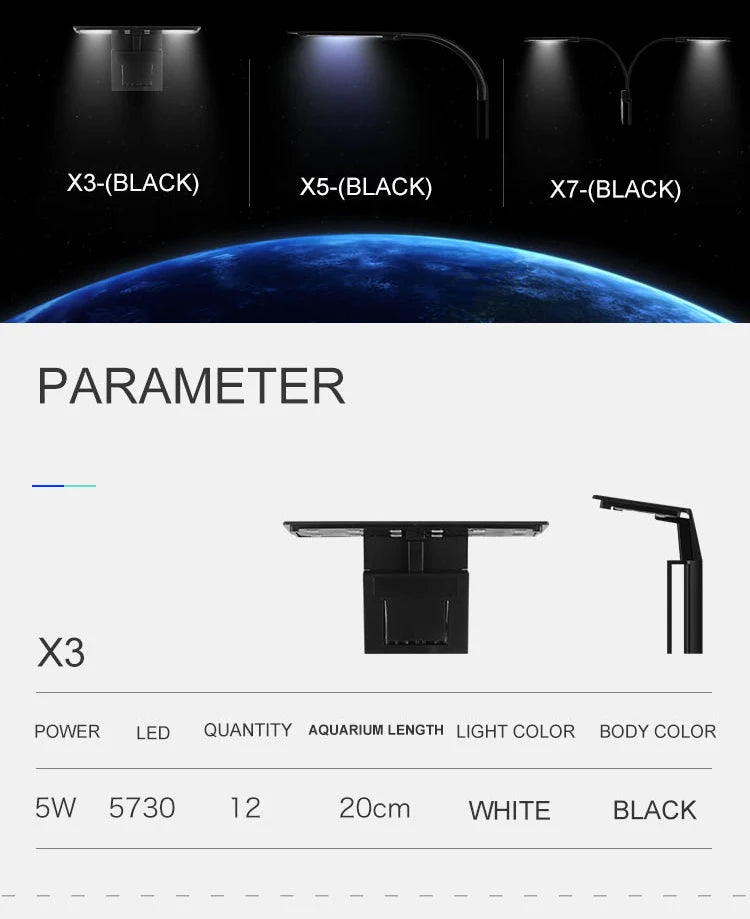 Super Slim LED Aquarium Light – Clip-On Waterproof Plant Grow Lamp