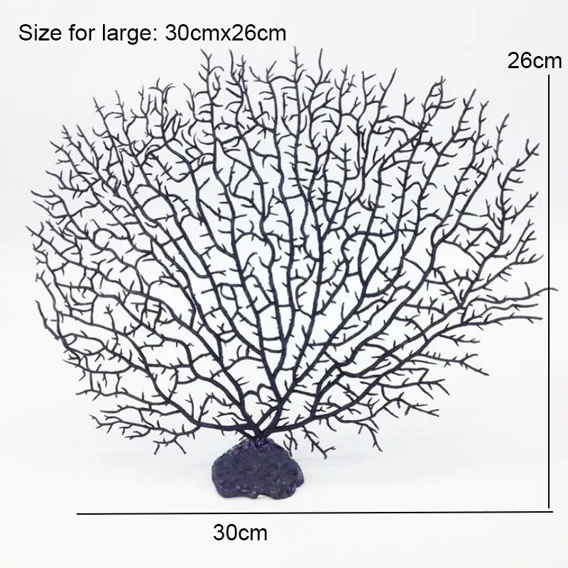 Artificial Coral Fan Aquarium Ornament – Tree-Shape Decorative Coral for Freshwater and Saltwater Tanks