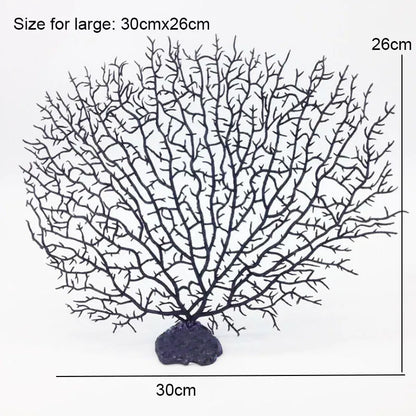 Artificial Coral Fan Aquarium Ornament – Tree-Shape Decorative Coral for Freshwater and Saltwater Tanks