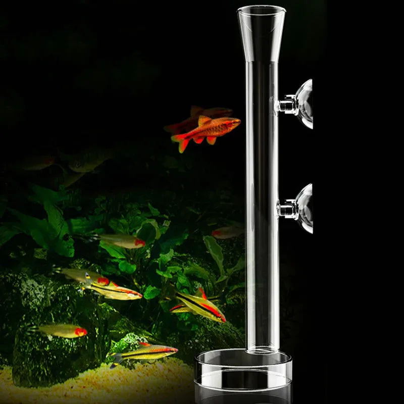 10cm–40cm Glass Shrimp Feeding Tube with Dish