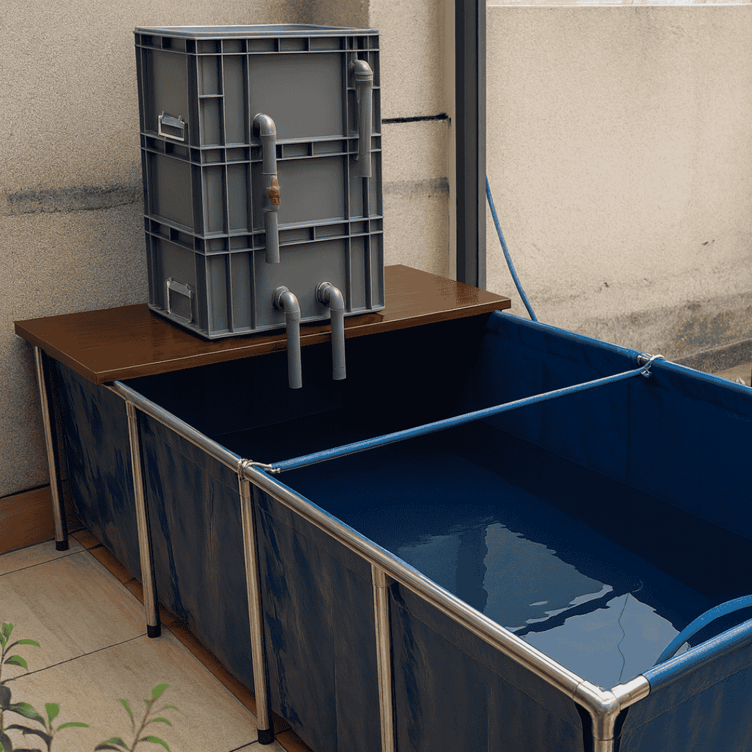 Medium Advanced Canister Layer Box Filter for Up To 500 Gallons Koi Fish Ponds and Aquaculture Fish Tanks