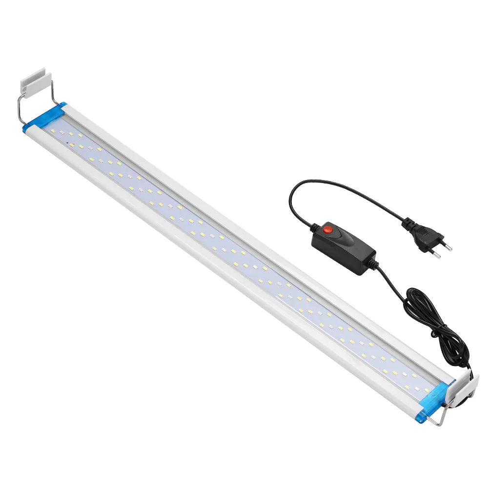 Ultra-Thin LED Aquarium Light – Expandable Clip-On Plant Light (18–75CM Models, Full Spectrum, 220-240V)