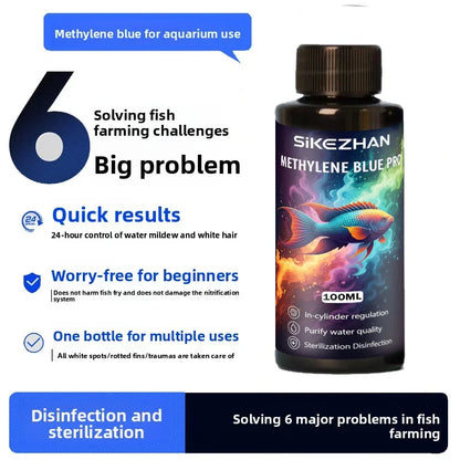 Aquarium Water Clarifier + Methylene Blue Treatment Kit | 2-in-1 Tank Care for Clear Water, Disinfection & Healthy Fish (Fresh & Saltwater)