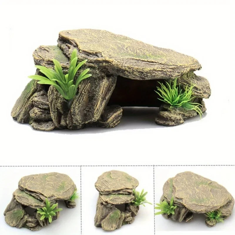 Artificial Turtle Terrace Platform – Resin Basking & Shelter Ornament for Aquariums and Terrariums