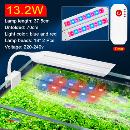 Super Bright Clip-On LED Aquarium Light — Full Spectrum Plant Grow Lamp with 5730 LEDs | 4W / 8W / 13W | 220–240V