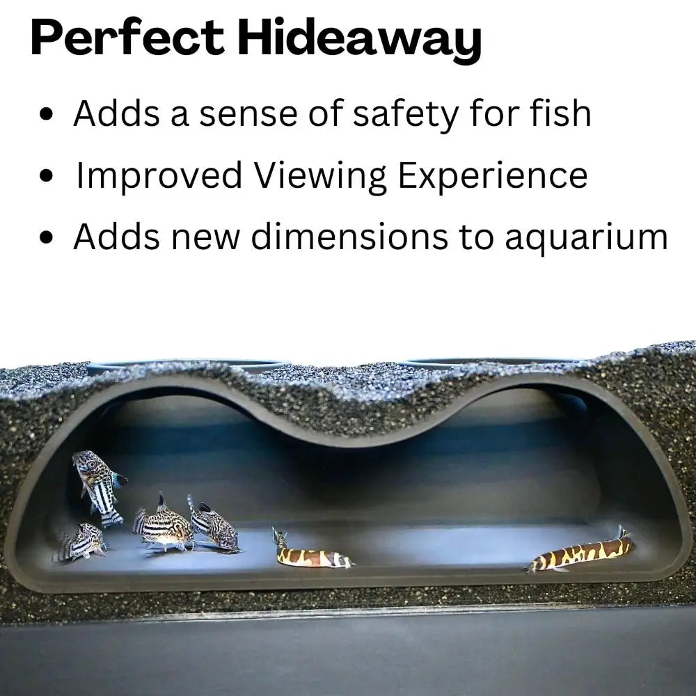 Multifunctional Aquarium Under-Gravel Tunnel Cave – Natural Curve Viewing Tunnel & Hiding Spot for Plecos, Shrimp, Bettas, Loaches & Catfish