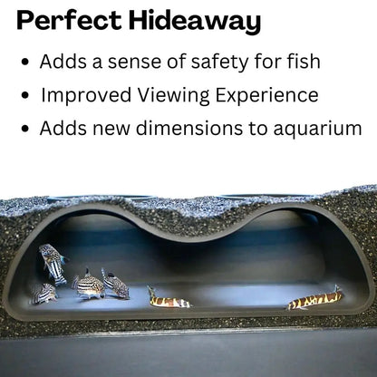 Multifunctional Aquarium Under-Gravel Tunnel Cave – Natural Curve Viewing Tunnel & Hiding Spot for Plecos, Shrimp, Bettas, Loaches & Catfish