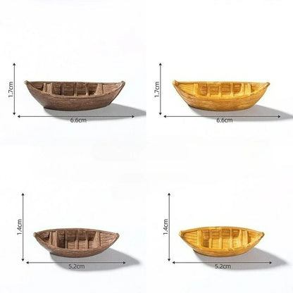 Mini Floating Boat Figurine – Resin Micro Landscape Ornament for Aquariums, Bonsai & DIY Terrarium Decoration
