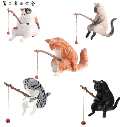 Cute Fishing Cat Aquarium Ornament – Mini Decorative Figurine for Aquascaping, Micro-Landscapes & DIY Tank Decor