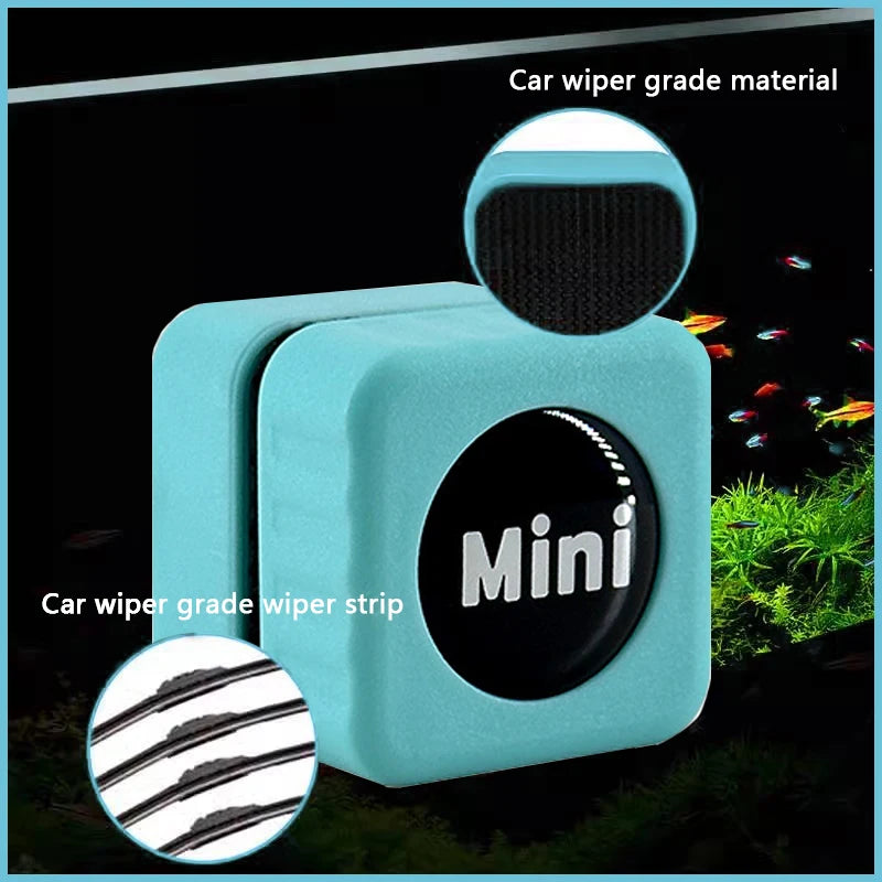 Mini Magnetic Aquarium Glass Cleaner – Scratch-Resistant Algae Scraper for Small Glass & Acrylic Tanks (3–6mm Thickness)