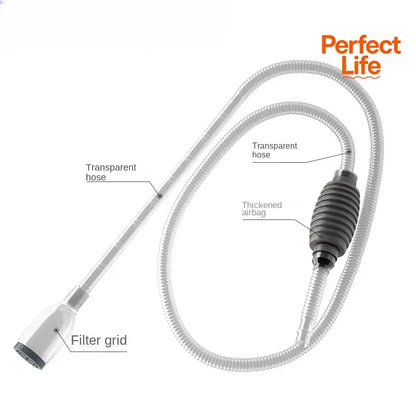 1.5m Aquarium Manual Water Changer – Handheld Siphon Pump & Gravel Cleaner for Fish Tanks