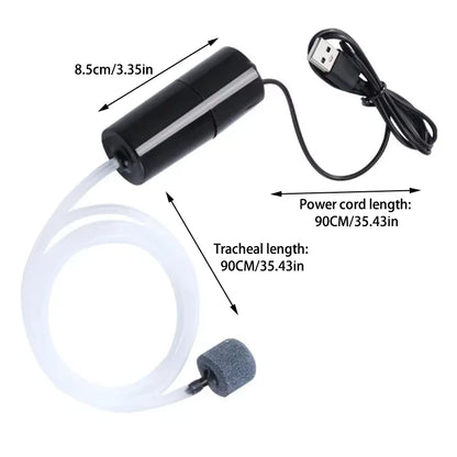 USB Portable Mini Aquarium Air Pump – Rechargeable Oxygenator for Small Fish Tanks & Outdoor Fishing